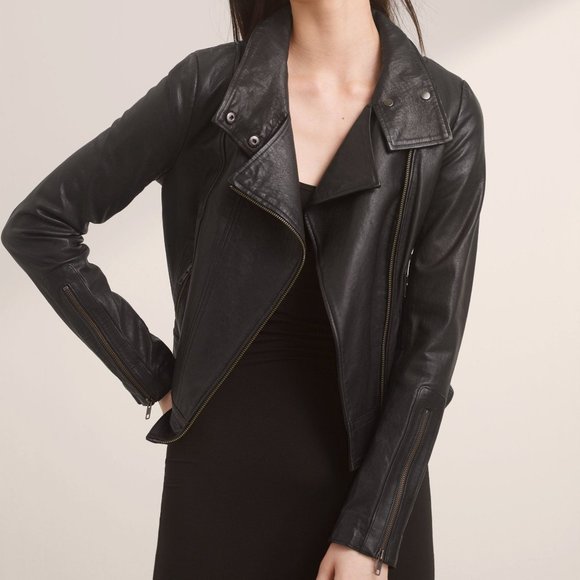 mackage leather jacket aritzia